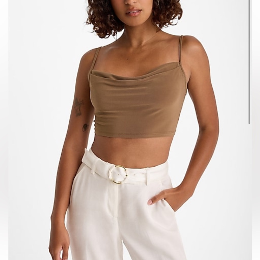 Cowl Neck Cropped Cami - Picture 4 of 6